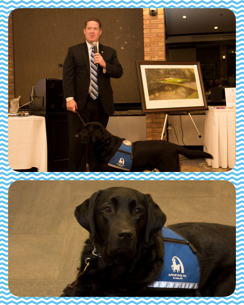 Mike Nerheim, Lake County States Attorney, and Hitch, service dog.